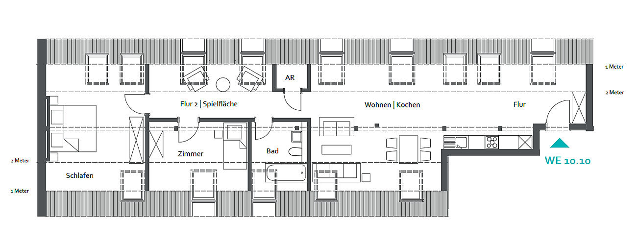 2. Dachgeschoss | WE 10.10 | Gebäude 10 & 11 | Gutshof Living